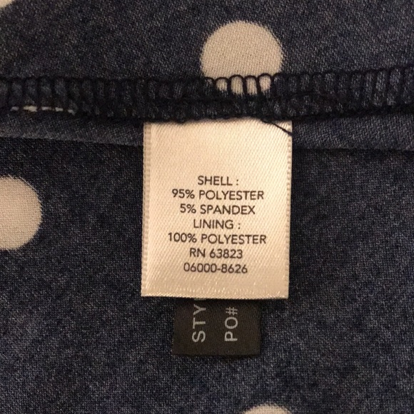 CJ Banks Navy Blue & White Polka Dot Sleeveless Dress Curves Ruched Waist Detai… - Picture 11 of 16